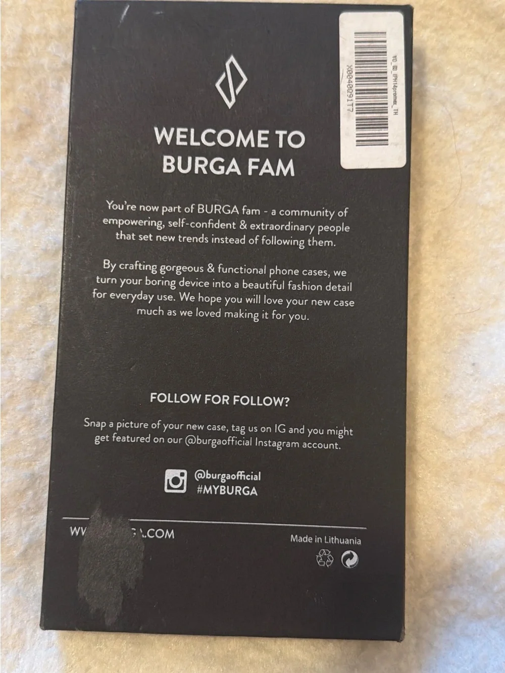 Burga protective cover